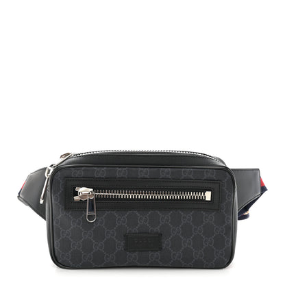 Gucci Soft GG Supreme Monogram Web Belt Bag Black Grey 1 of 11