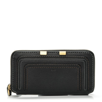 Chloe Grained Calfskin Marcie Long Zip Around Wallet Black 1 of 9