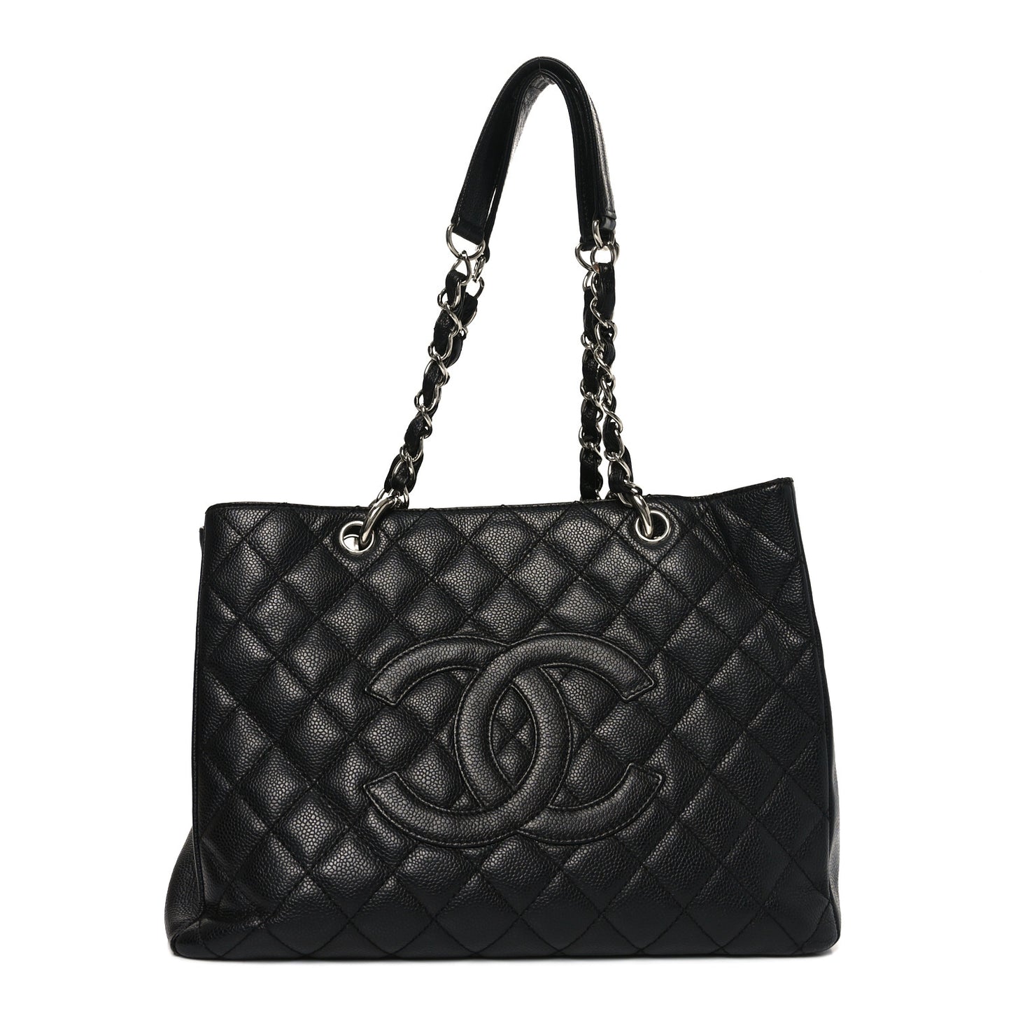 Caviar Quilted Grand Shopping Tote GST Black  Black