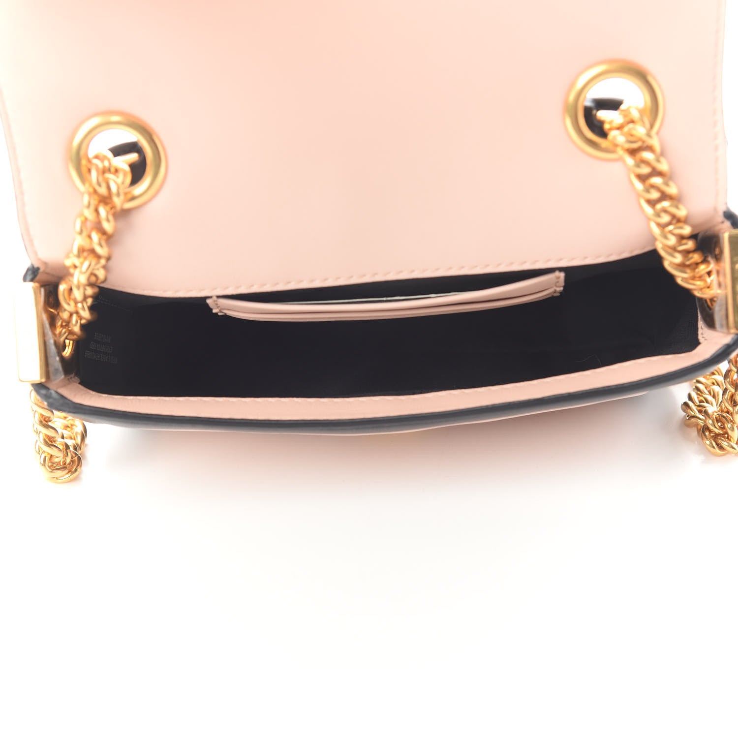 Fendi Nappa Apolo Bi-Color Mini Chain Baguette Rosa Quarzo Black 4 of 8