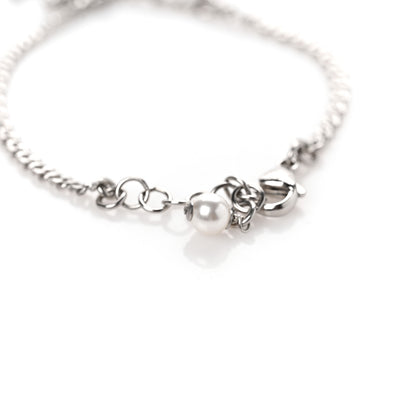 Chanel Crystal Pearl CC Bracelet Silver 4 of 6
