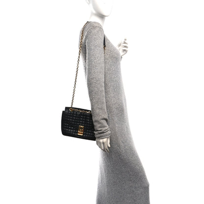 Celine Calfskin Quilted Medium C Bag Black 2 of 10