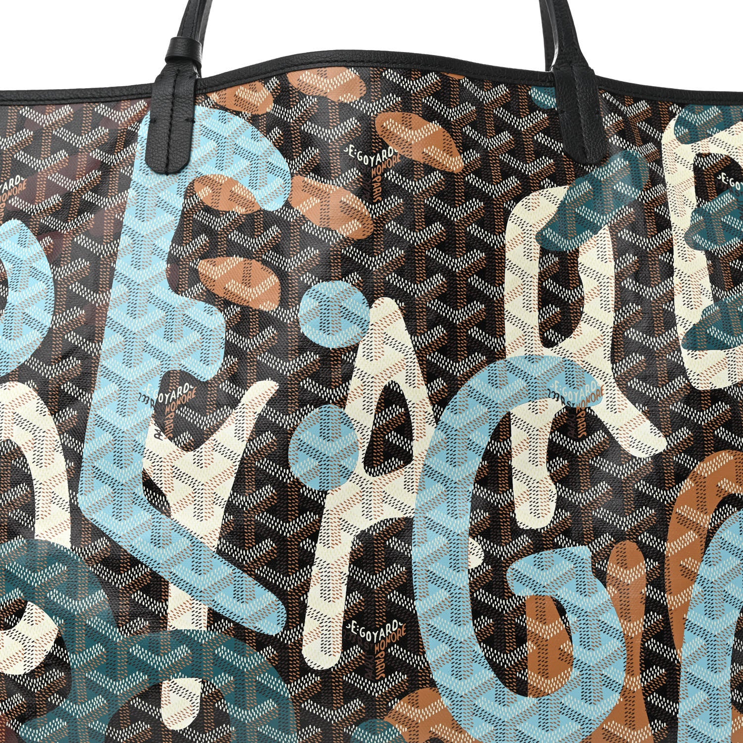 Goyard Goyardine Saint Louis Lettres Camouflage GM Black Blue 10 of 12