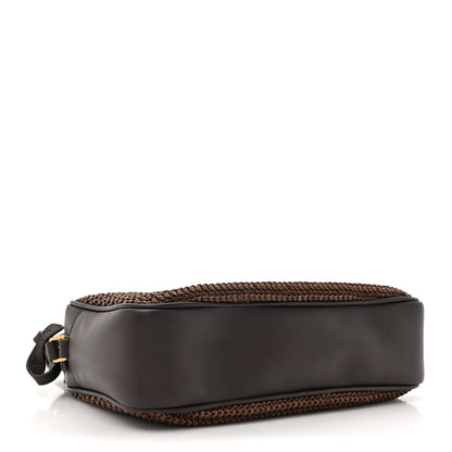 Saint Laurent Raffia Canvas Monogram Lou Camera Bag Dark Chocolate 4 of 13