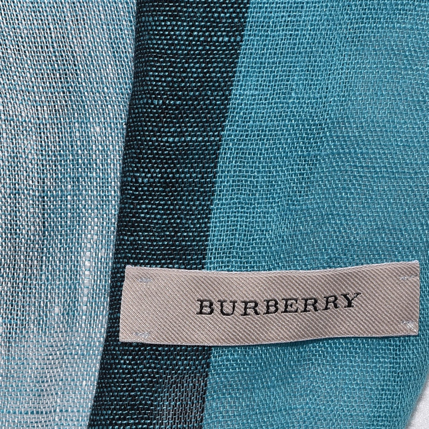 Linen Check Lightweight Scarf Blue
