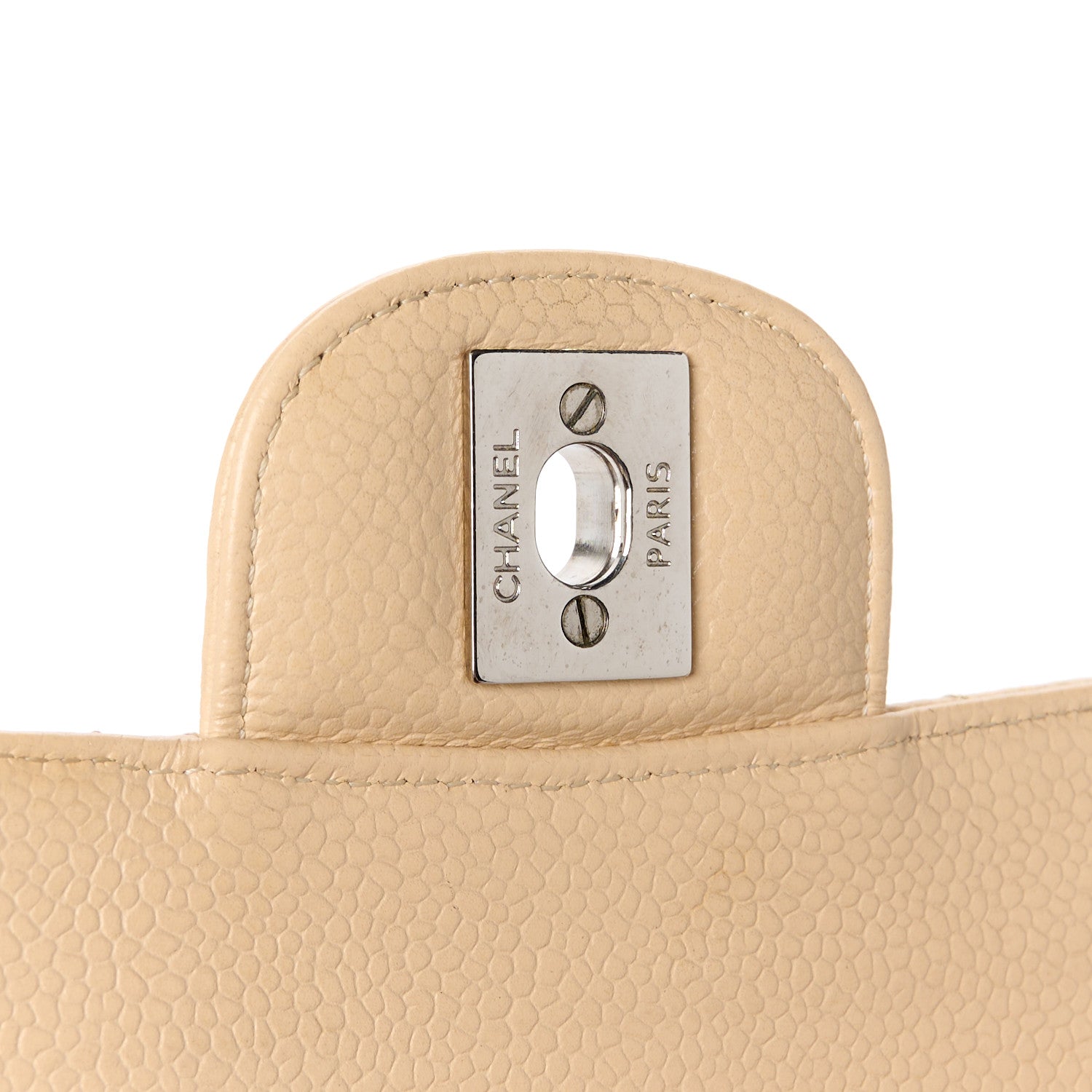 Chanel Caviar Quilted Medium Double Flap Beige 7 of 11