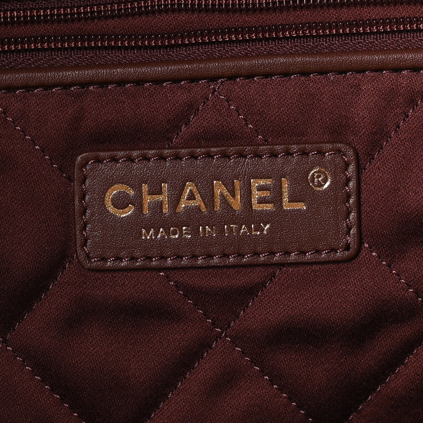 Shiny Calfskin Quilted Chanel 22 Dark Brown