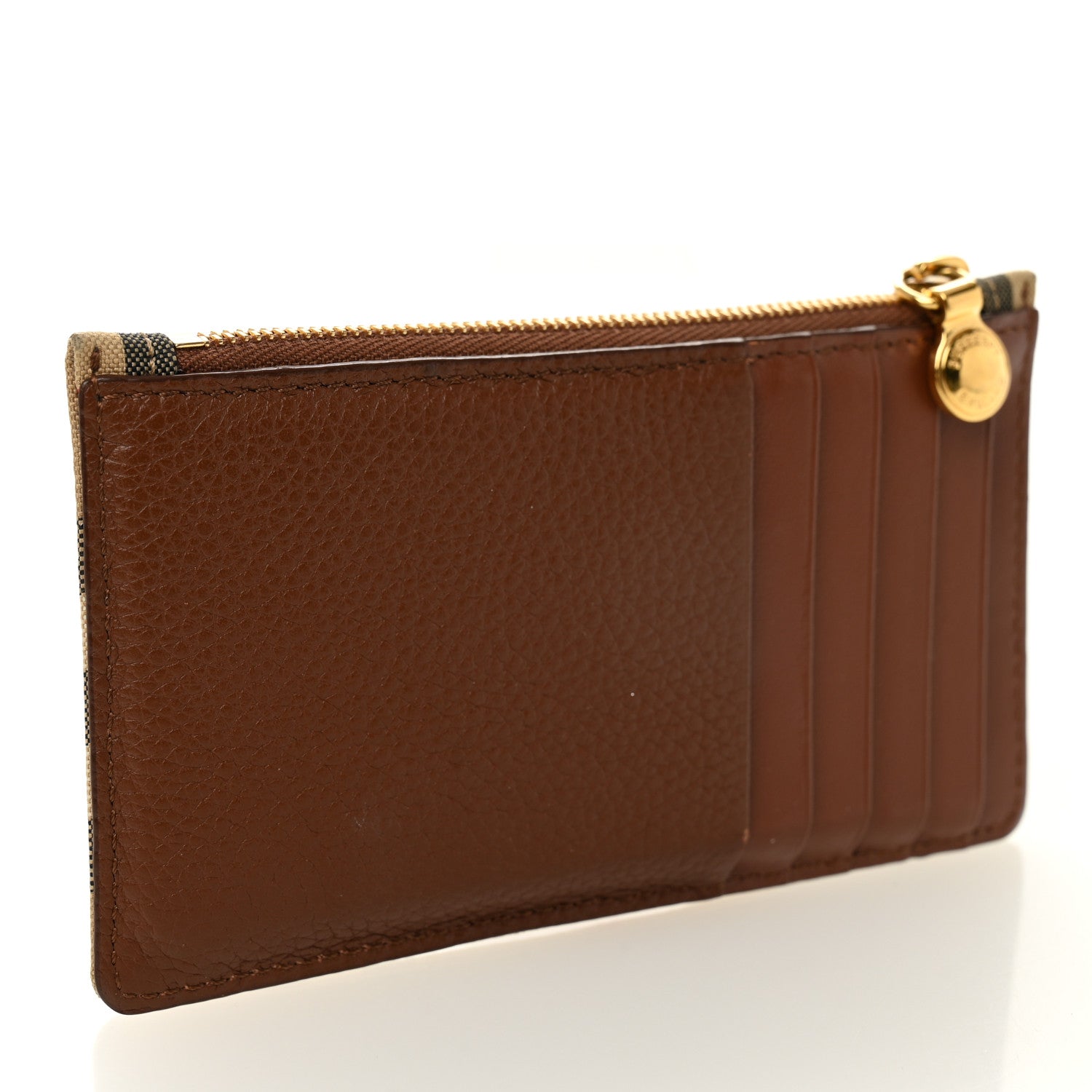 Burberry Vintage Check Calfskin Somerset Coin Case Card Holder Archive Beige 3 of 7