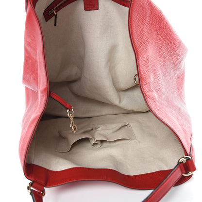 Gucci Pebbled Calfskin Large Soho Shoulder Bag Red 5 of 10