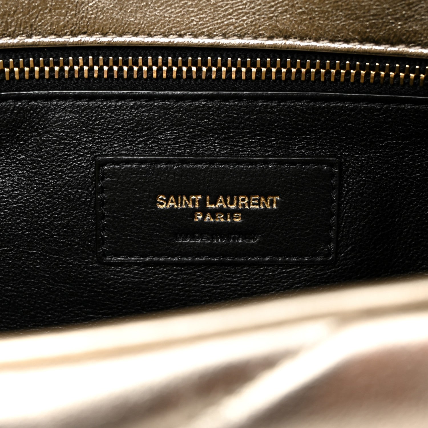 Saint Laurent Metallic Lambskin Quilted Sade Puffer Envelope Clutch Platino 6 of 7
