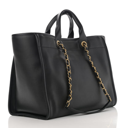 Chanel Calfskin Medium Deauville Tote Black Multicolor 4 of 12