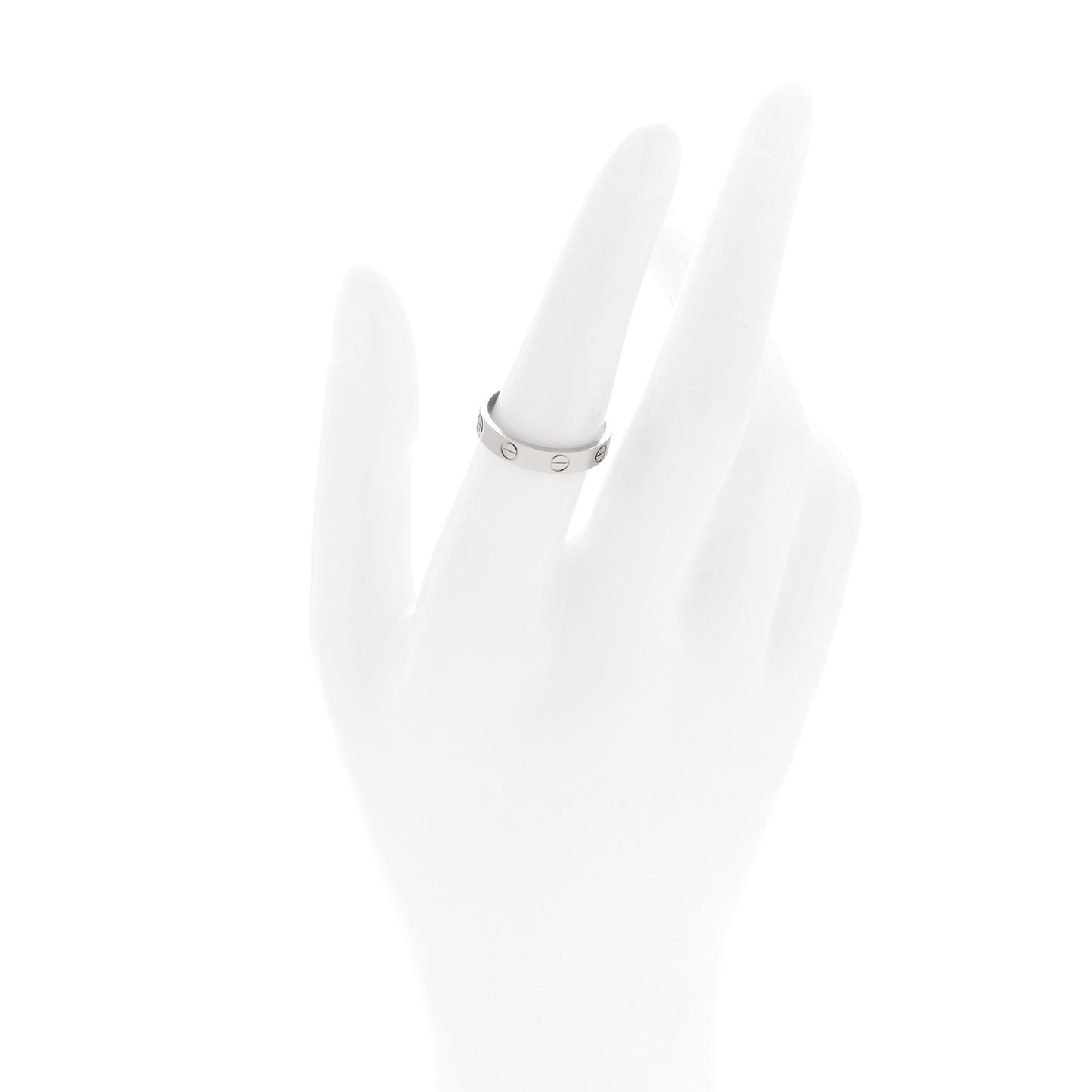 18K White Gold 3.5mm LOVE Wedding Band Ring 54 6.75