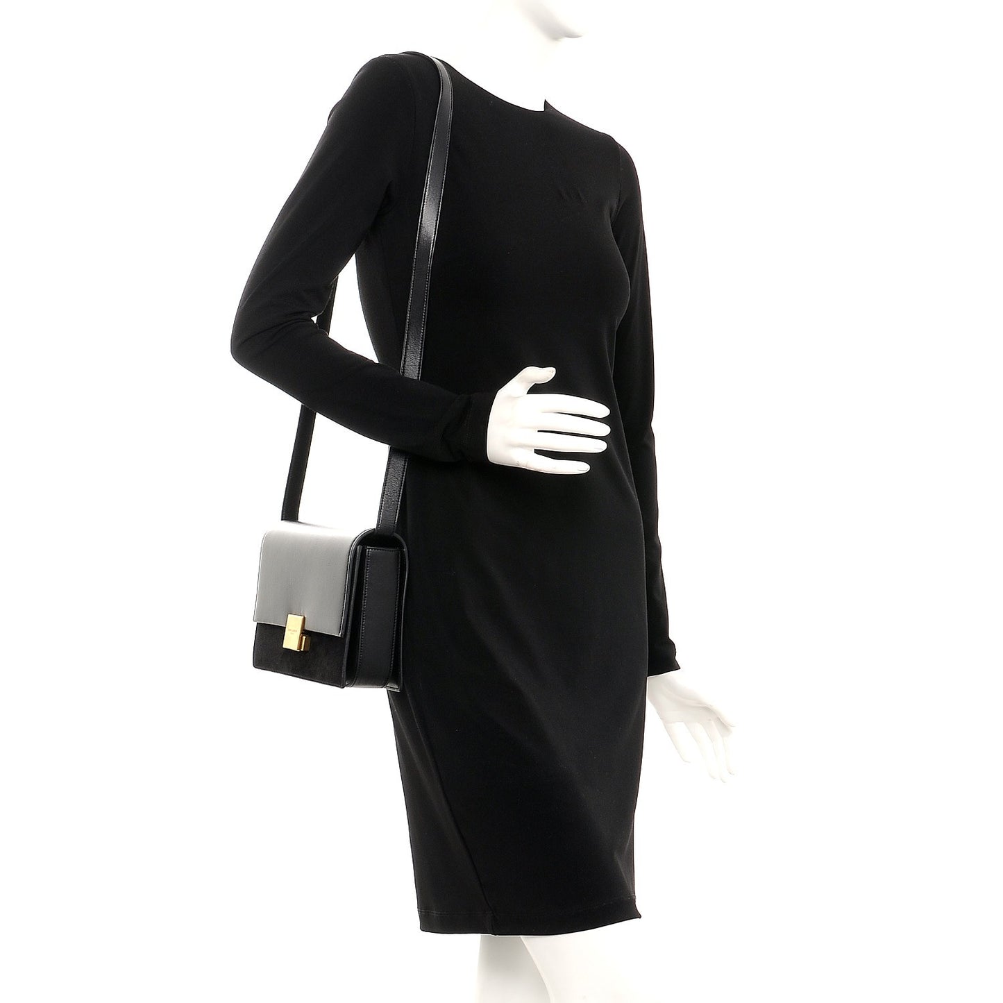 Smooth Calfskin Suede Medium Bellechasse Black