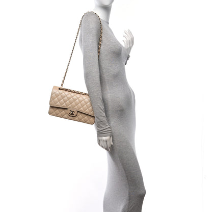 Chanel Iridescent Caviar Quilted Medium Double Flap Beige 2 of 9