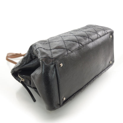 Chanel Glazed Calfskin Large On The Road Tote Black 4 of 9