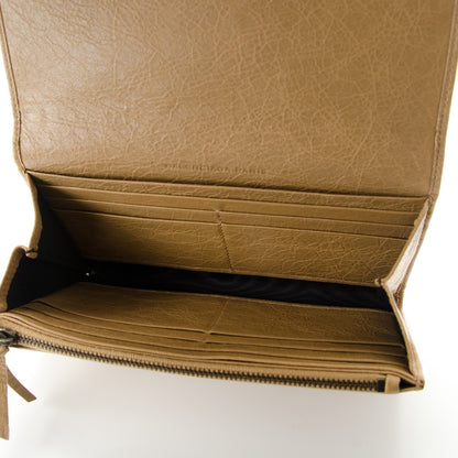 Balenciaga Agneau Classic Hardware Money Wallet Beige Nougatine 5 of 7