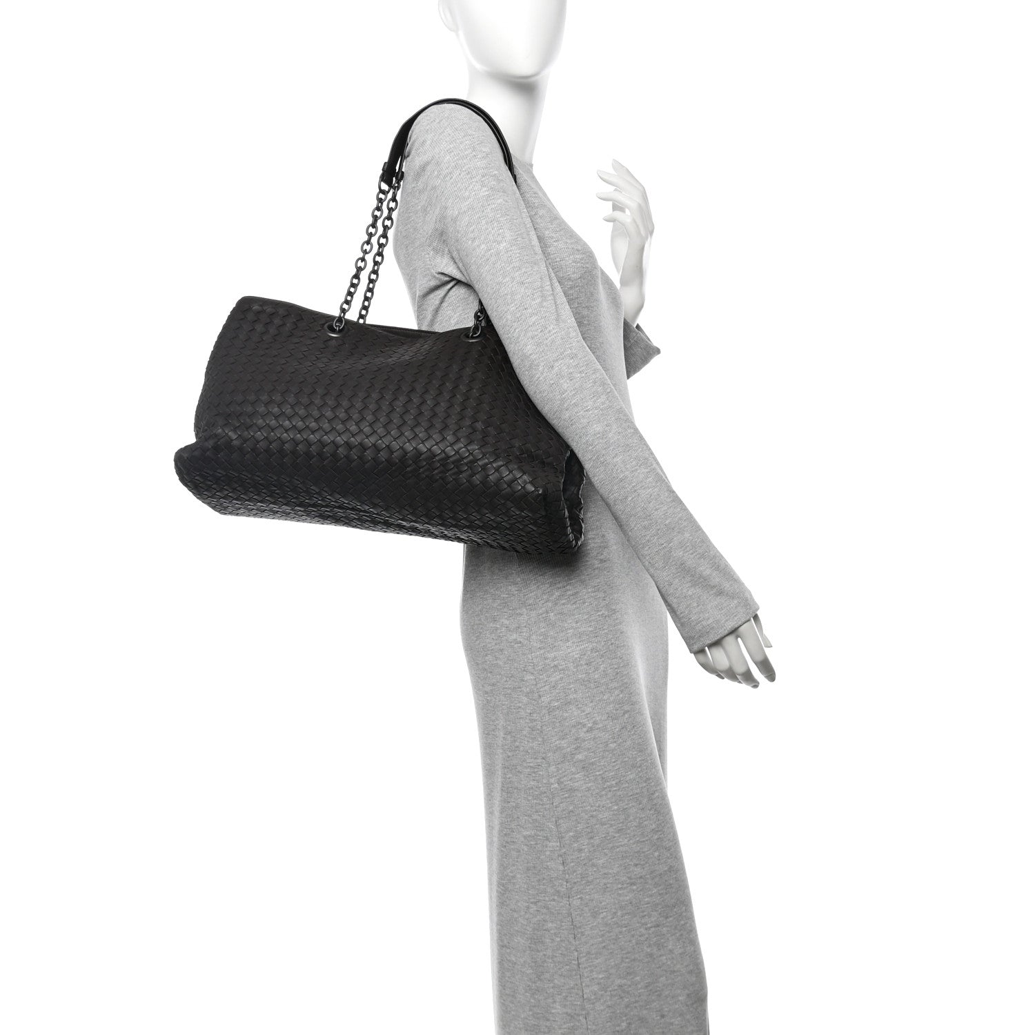Bottega Veneta Nappa Intrecciato Large Classic Chain Strap Tote Ebano 2 of 11