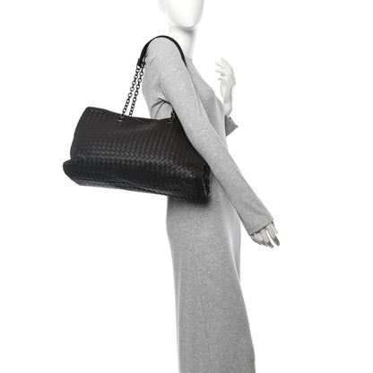 Bottega Veneta Nappa Intrecciato Large Classic Chain Strap Tote Ebano 2 of 11
