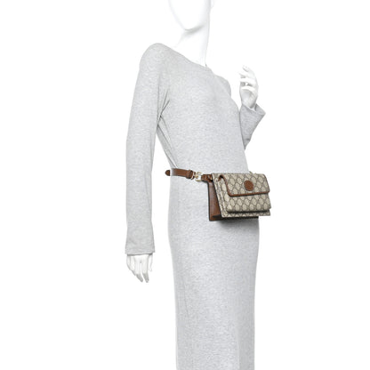 Gucci GG Supreme Monogram Canvas Interlocking G Belt Bag Beige Ebony 2 of 10