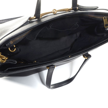 Gucci Textured Calfskin Large Bright Bit Tote Black 5 of 9