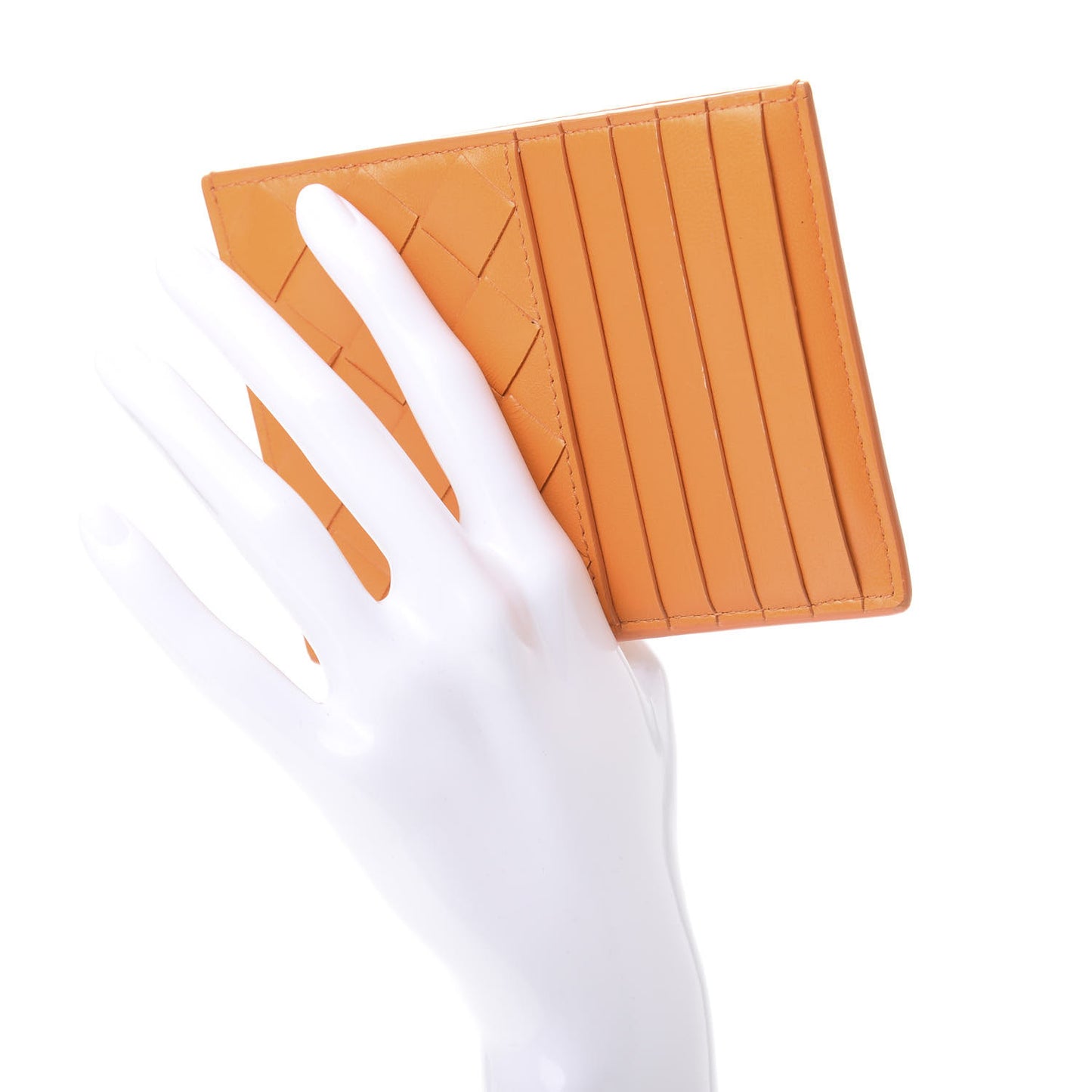 Nappa Intrecciato Card Case Light Orange