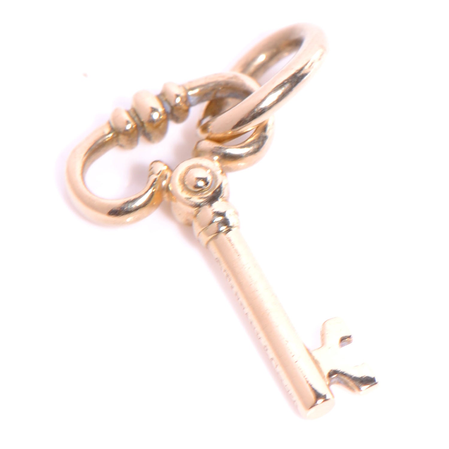 Tiffany 18k Yellow Gold Diamond Small Key Pendant 3 of 5