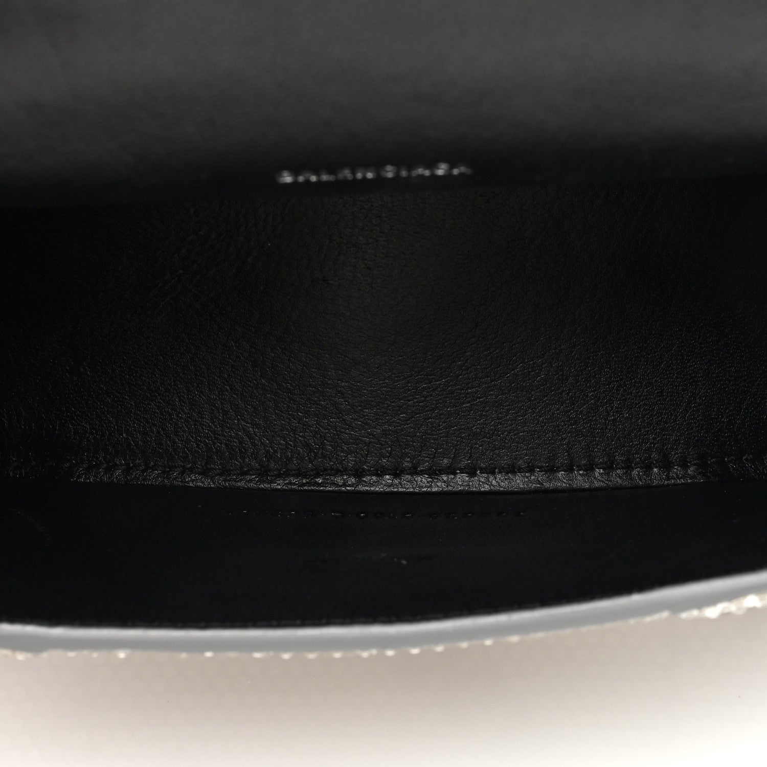 Balenciaga Strass Suede Allover Logo Hourglass Top Handle Bag XS with Chain Silver Black 5 of 9
