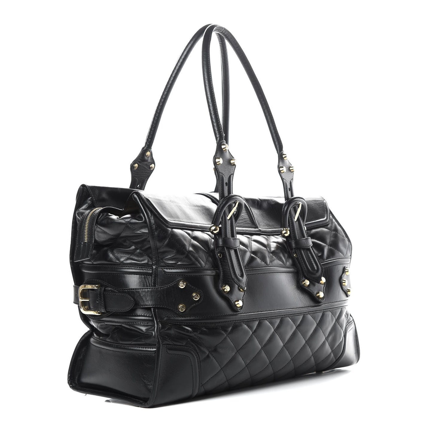 Calfskin Quilted XL Manor Tote Black