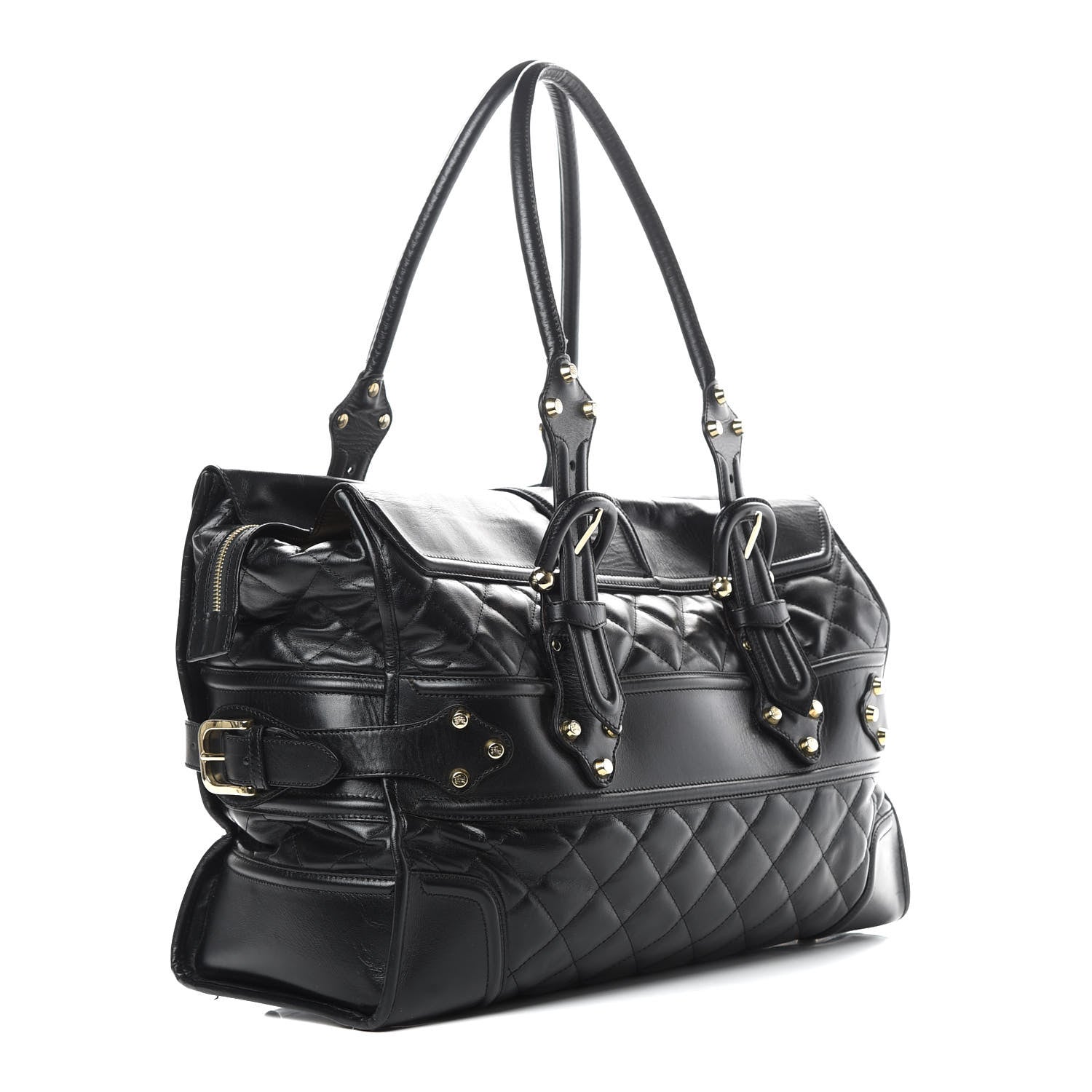 Burberry Calfskin Quilted XL Manor Tote Black 3 of 15