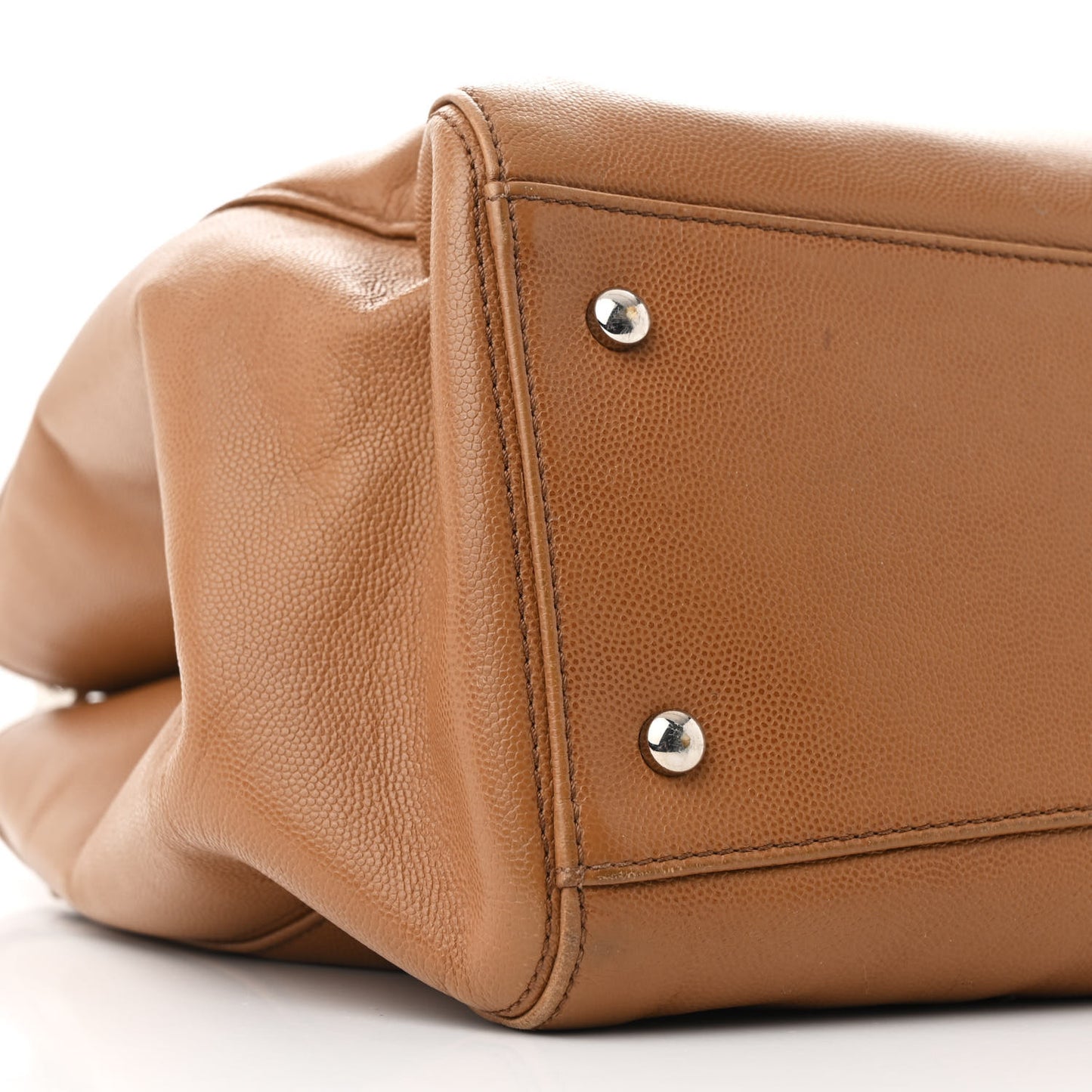 Caviar Medium Cerf Executive Shopper Tote Dark Beige