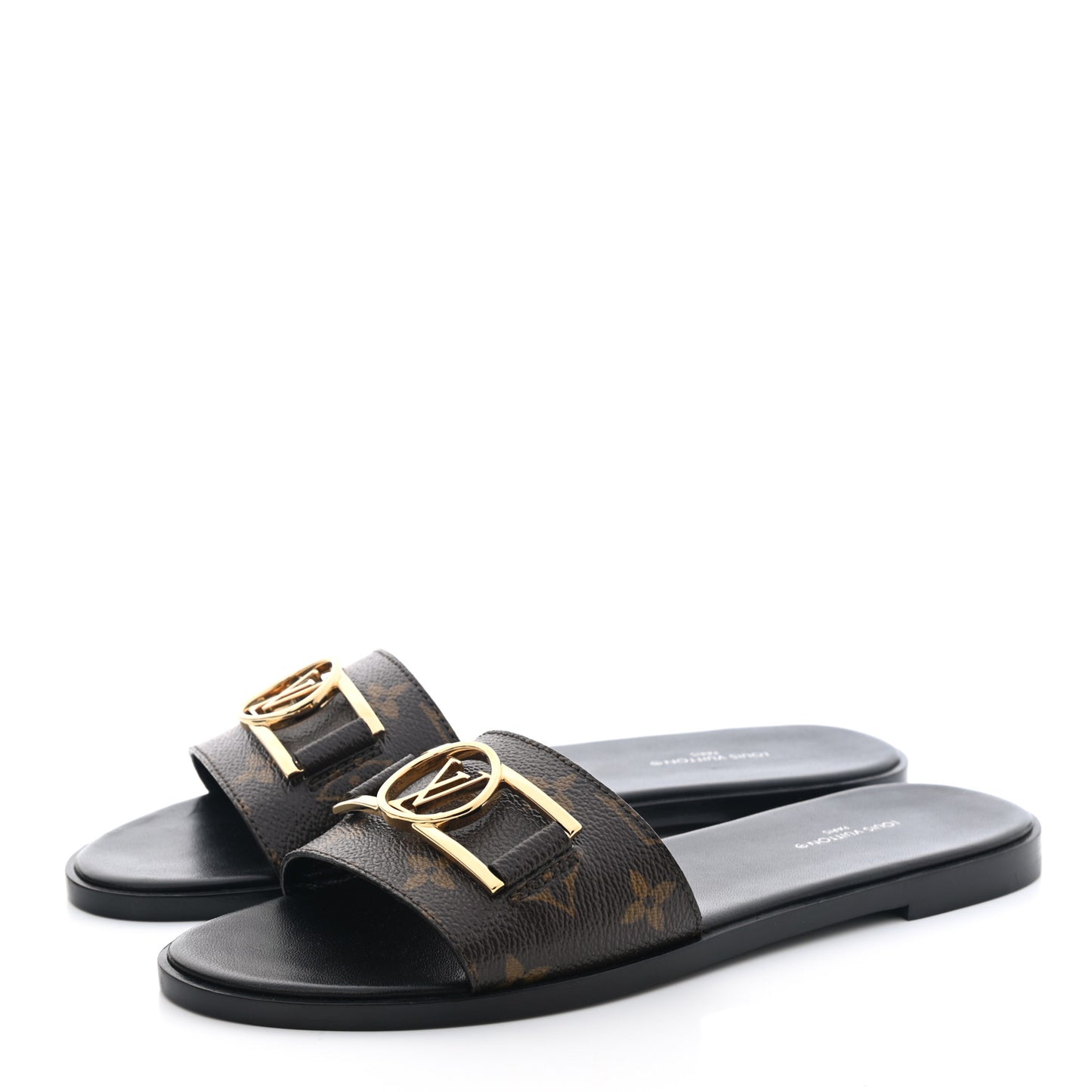 Patent Monogram Lock It Flat Mules 39