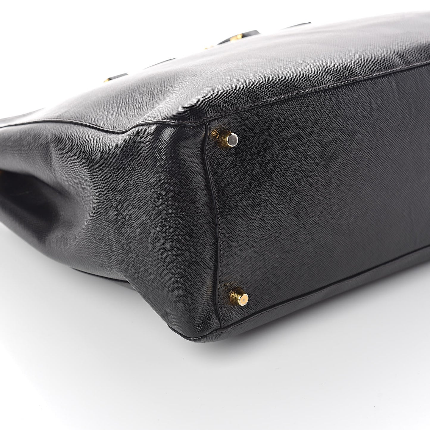 Saffiano Lux Large Double Zip Tote Black