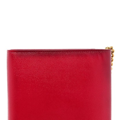 Saint Laurent Grain de Poudre Classic Letters Chain Wallet Fuchsia 19 of 21