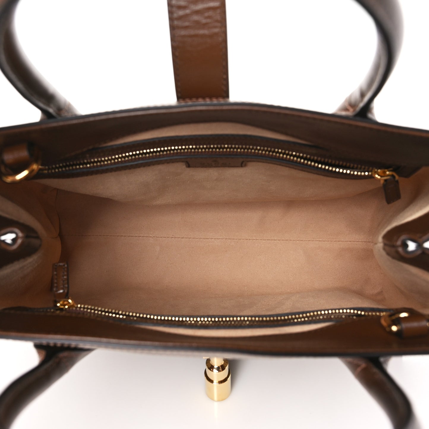 GG Supreme Monogram Azalea Calfskin Web Medium Jackie 1961 Tote Beige Ebony Brown Sugar