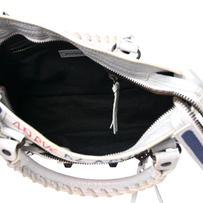 Balenciaga Agneau Graffiti All Over Classic Hardware Mini City White Bleu Rouge 5 of 11