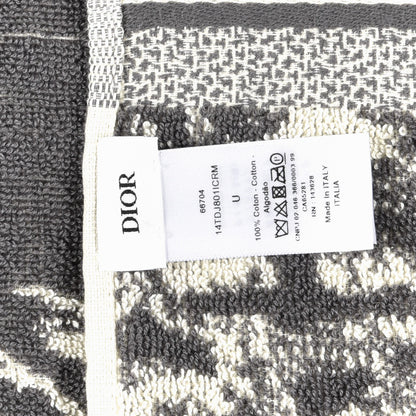 Christian Dior Cotton Toile De Jouy Reverse Towel Grey Ivory 6 of 6