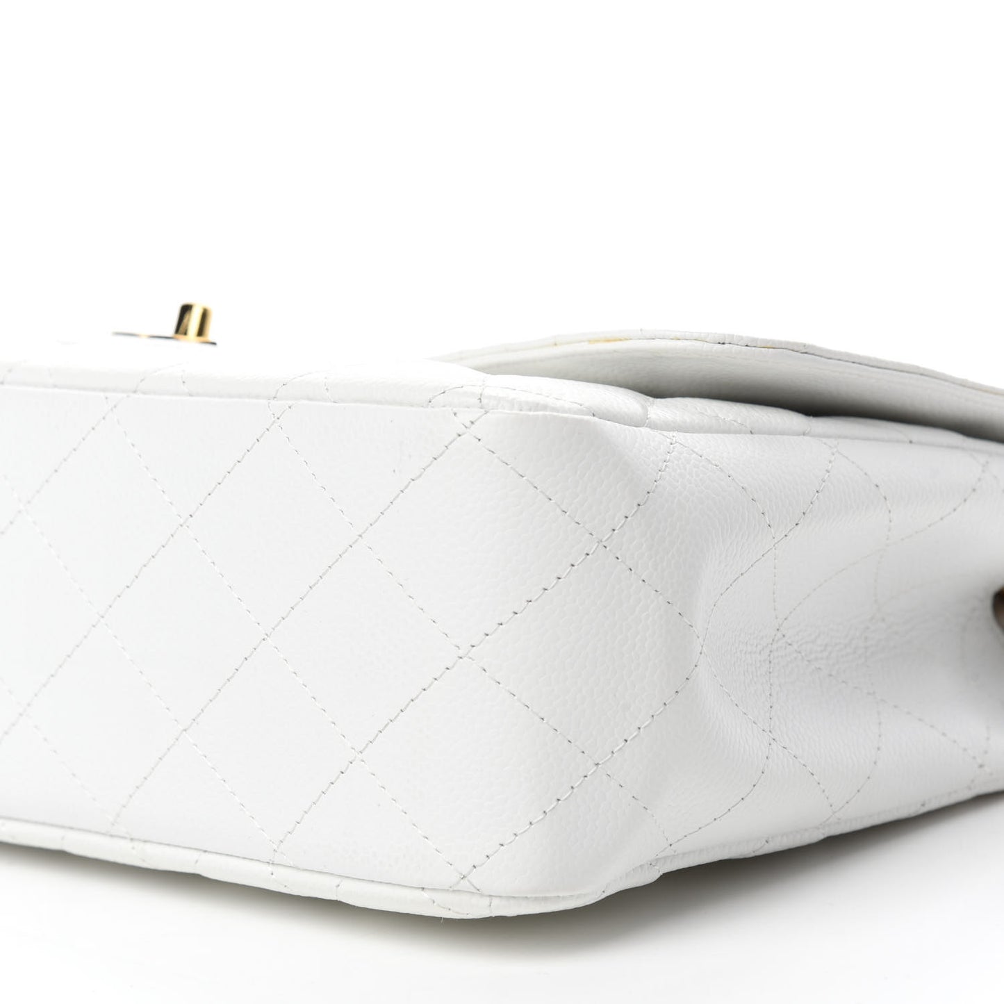 Caviar Quilted Jumbo Single Flap White