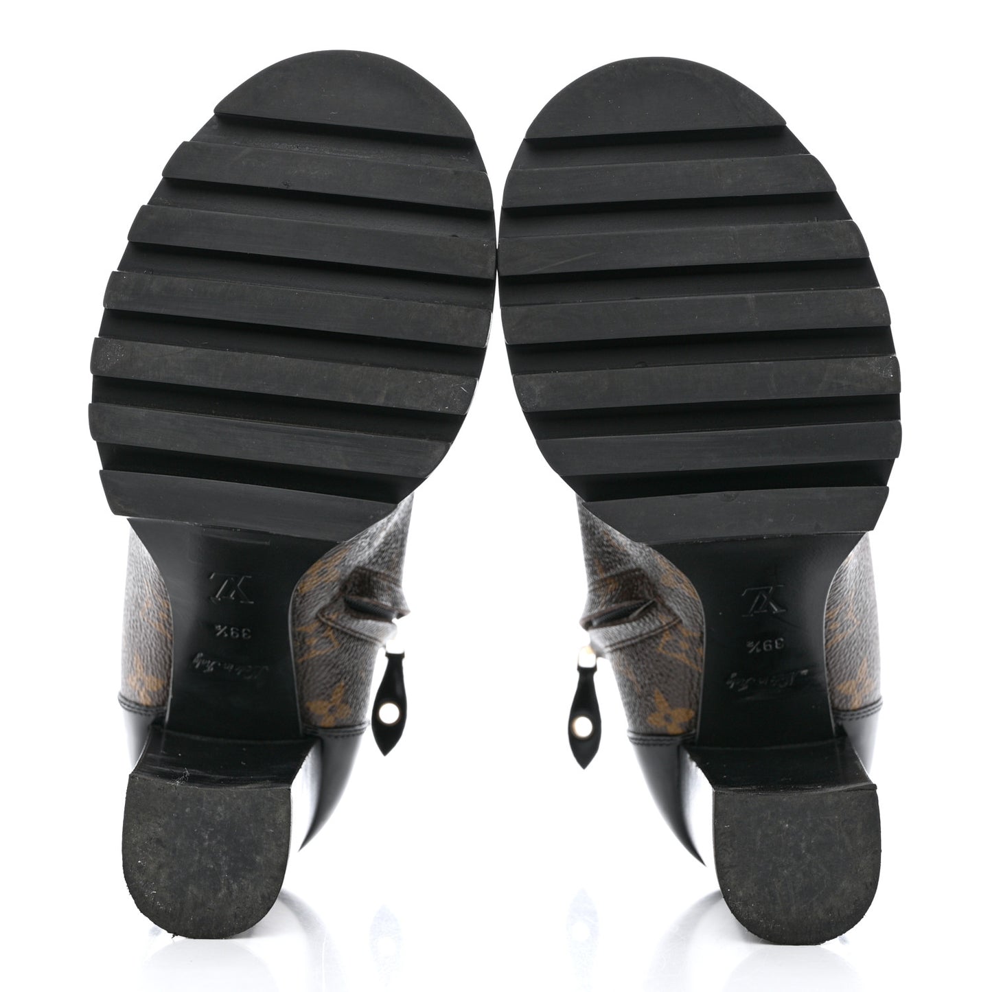 Patent Calfskin Monogram Star Trail Ankle Boots 39.5 Black