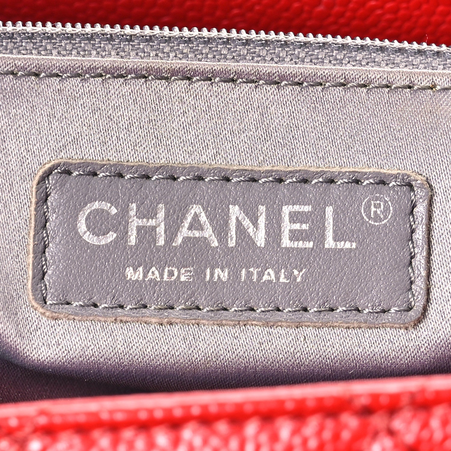 Chanel Caviar Quilted XL Grand Shopping Tote GST Red 6 of 10