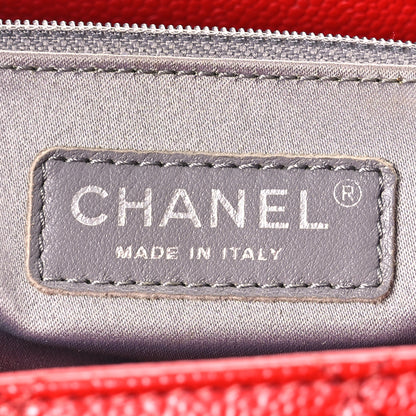 Chanel Caviar Quilted XL Grand Shopping Tote GST Red 6 of 10