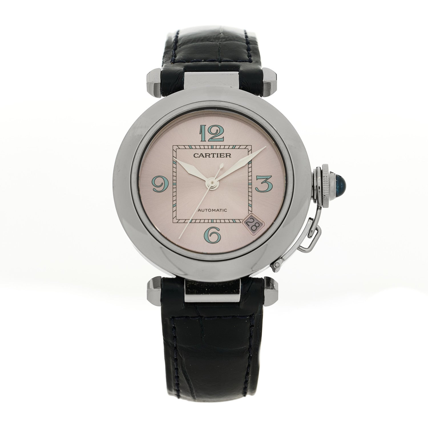 Cartier Stainless Steel Alligator 35mm Pasha C Automatic Watch Pink 1 of 5