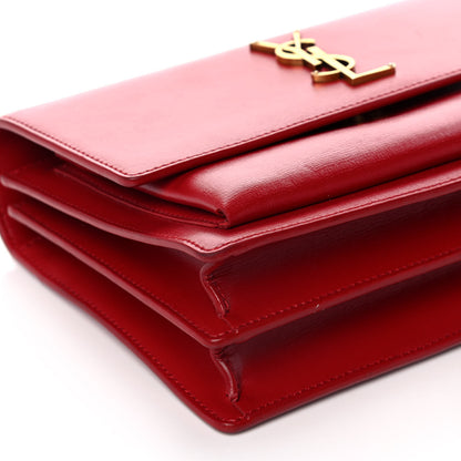 Saint Laurent Calfskin Medium Monogram Sunset Rouge Eros 9 of 13