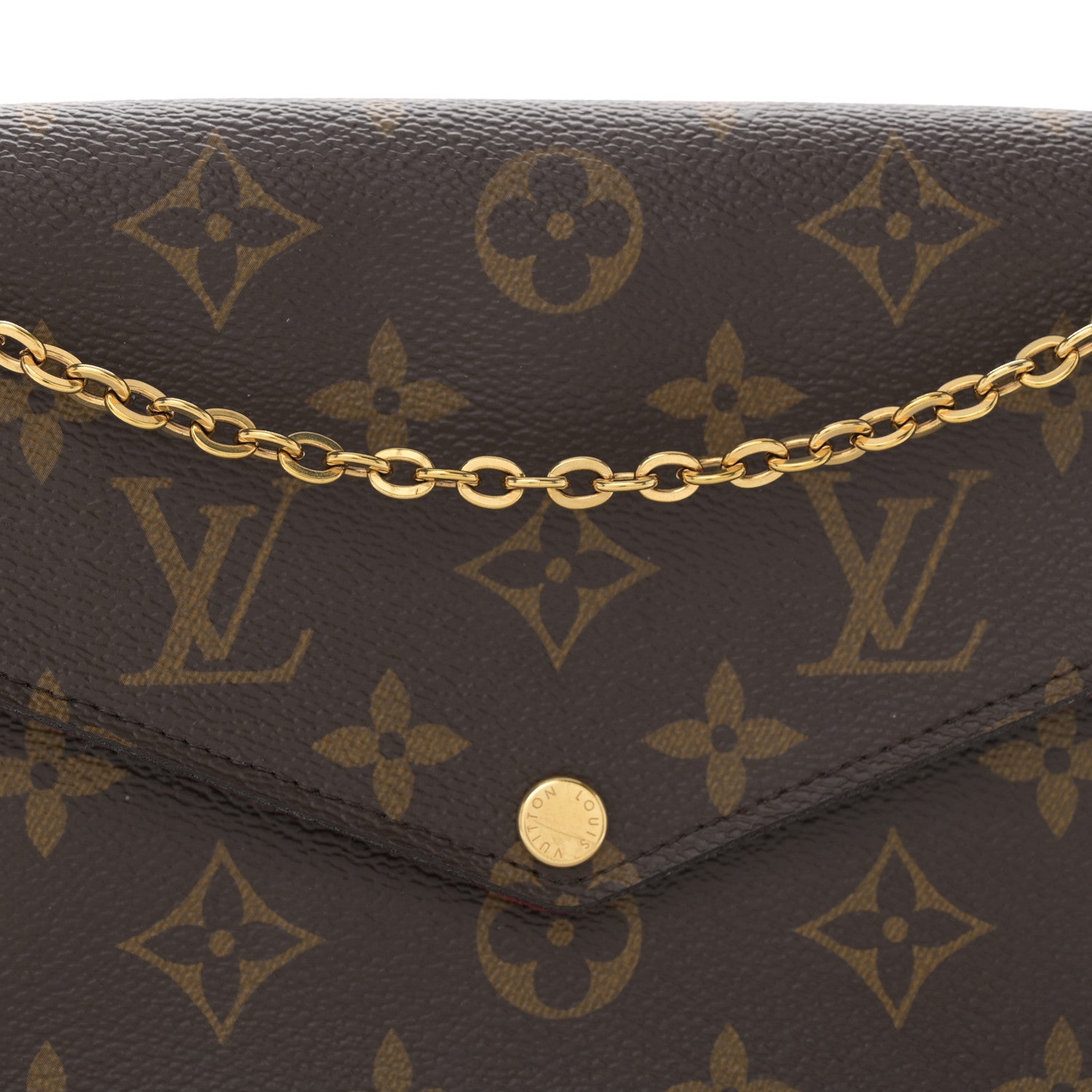 Louis Vuitton Monogram Pochette Felicie Chain Wallet Fuchsia 8 of 10