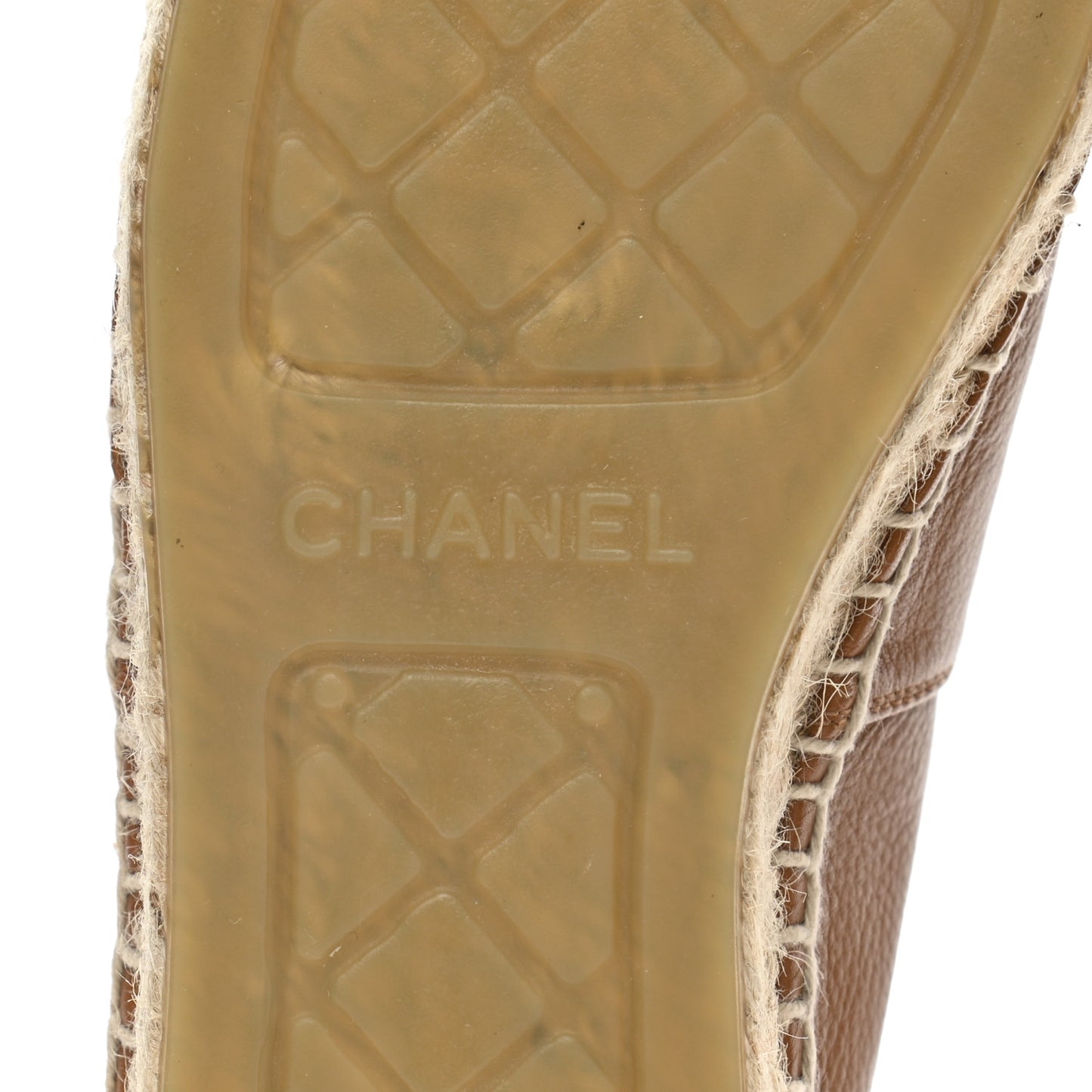 Calfskin CC Espadrilles 36 Light Brown