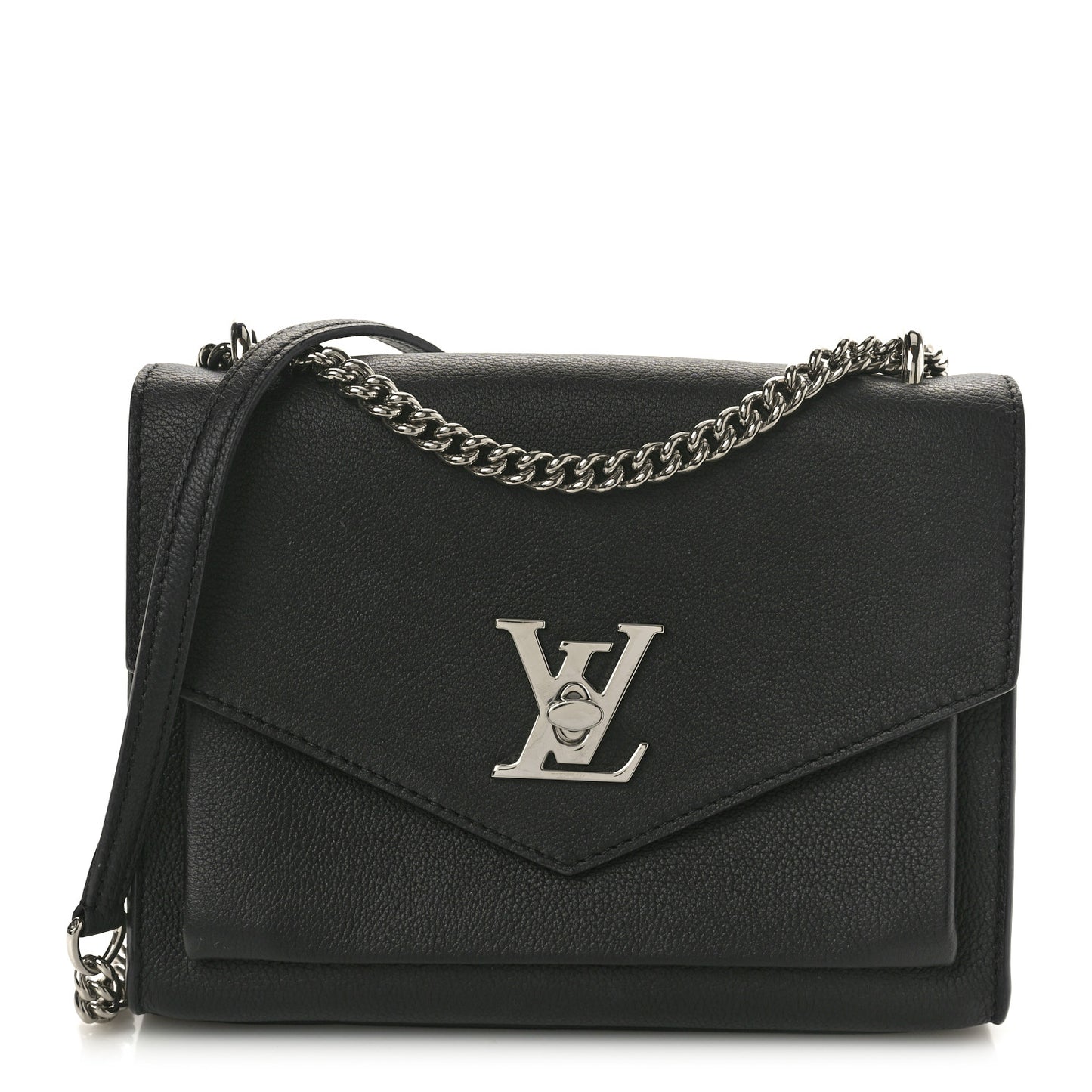 Soft Calfskin Mylockme Chain Bag BB Black