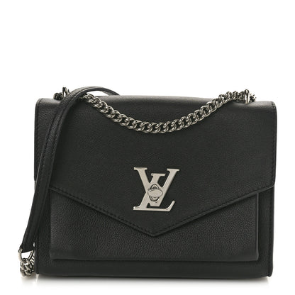 Louis Vuitton Soft Calfskin Mylockme Chain Bag BB Black 1 of 9