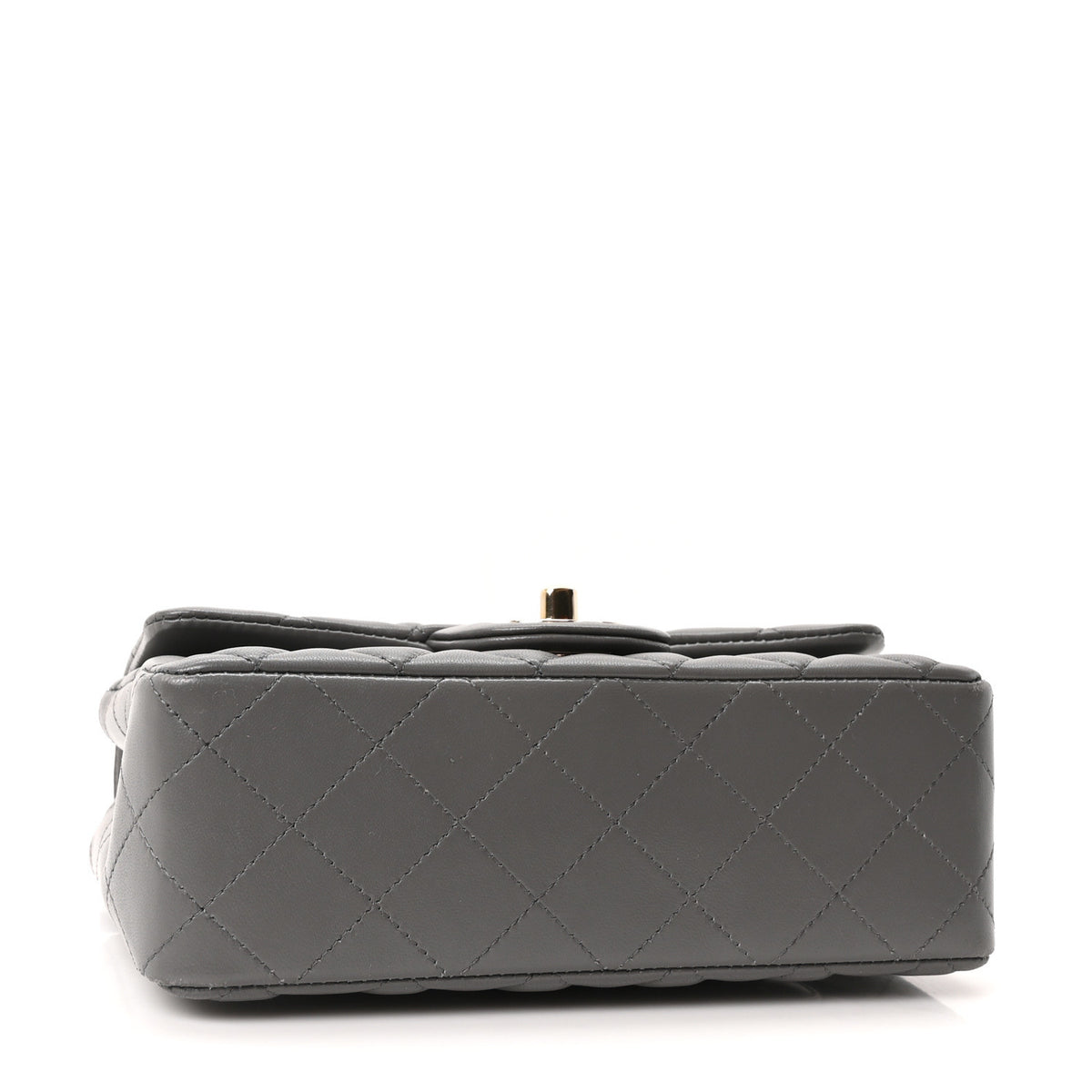 Chanel Lambskin Quilted Mini Rectangular Flap Dark Grey 4 of 10