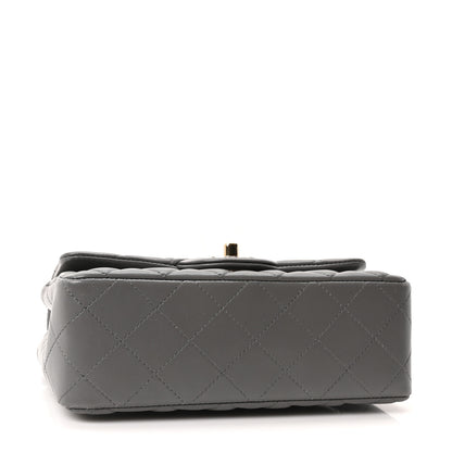 Chanel Lambskin Quilted Mini Rectangular Flap Dark Grey 4 of 10