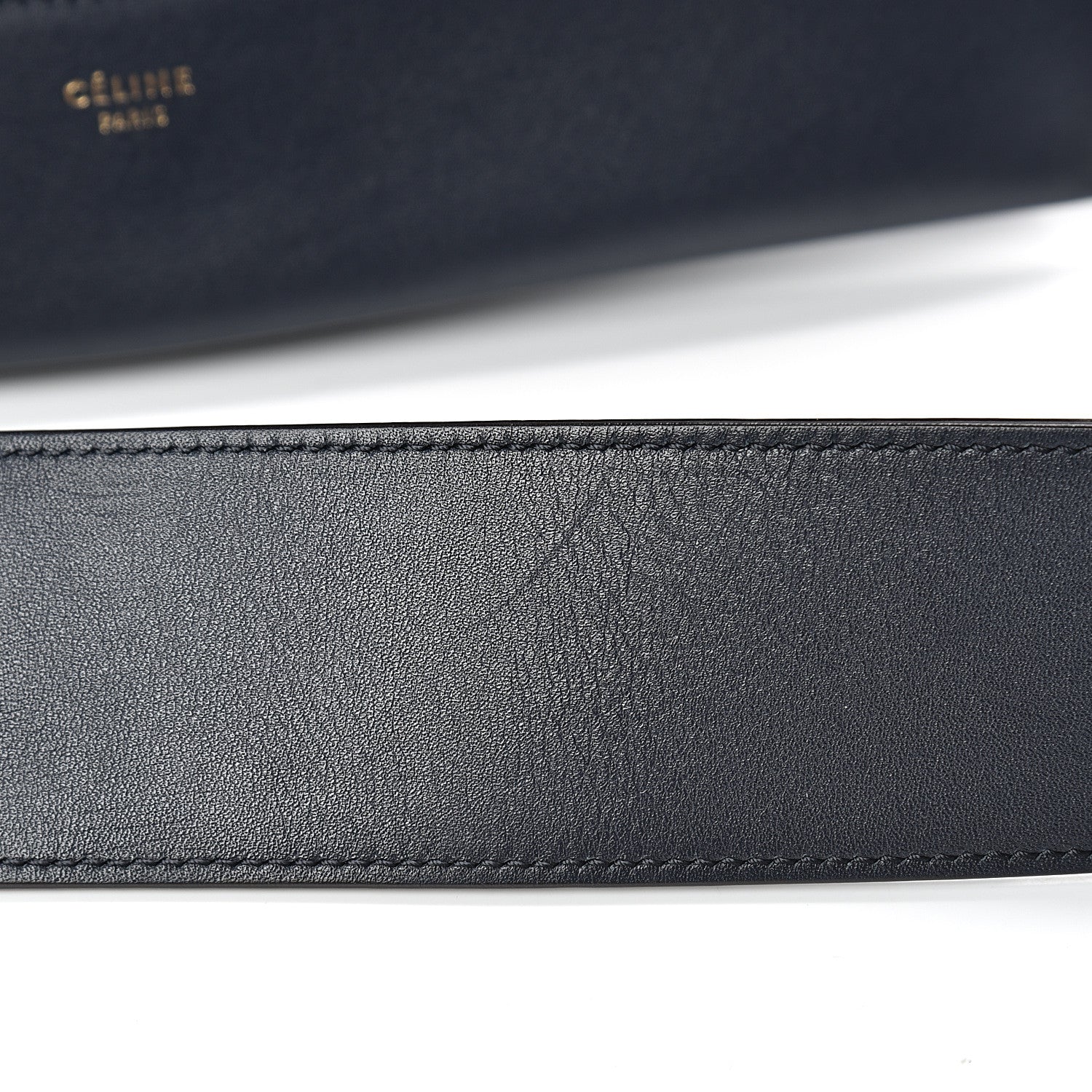 Celine Shiny Smooth Calfskin Medium Frame Shoulder Bag Black Navy 12 of 14