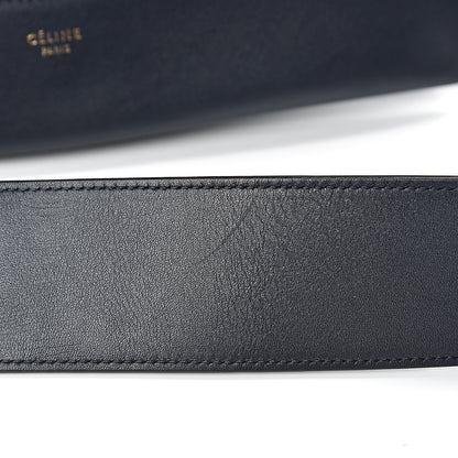 Celine Shiny Smooth Calfskin Medium Frame Shoulder Bag Black Navy 12 of 14